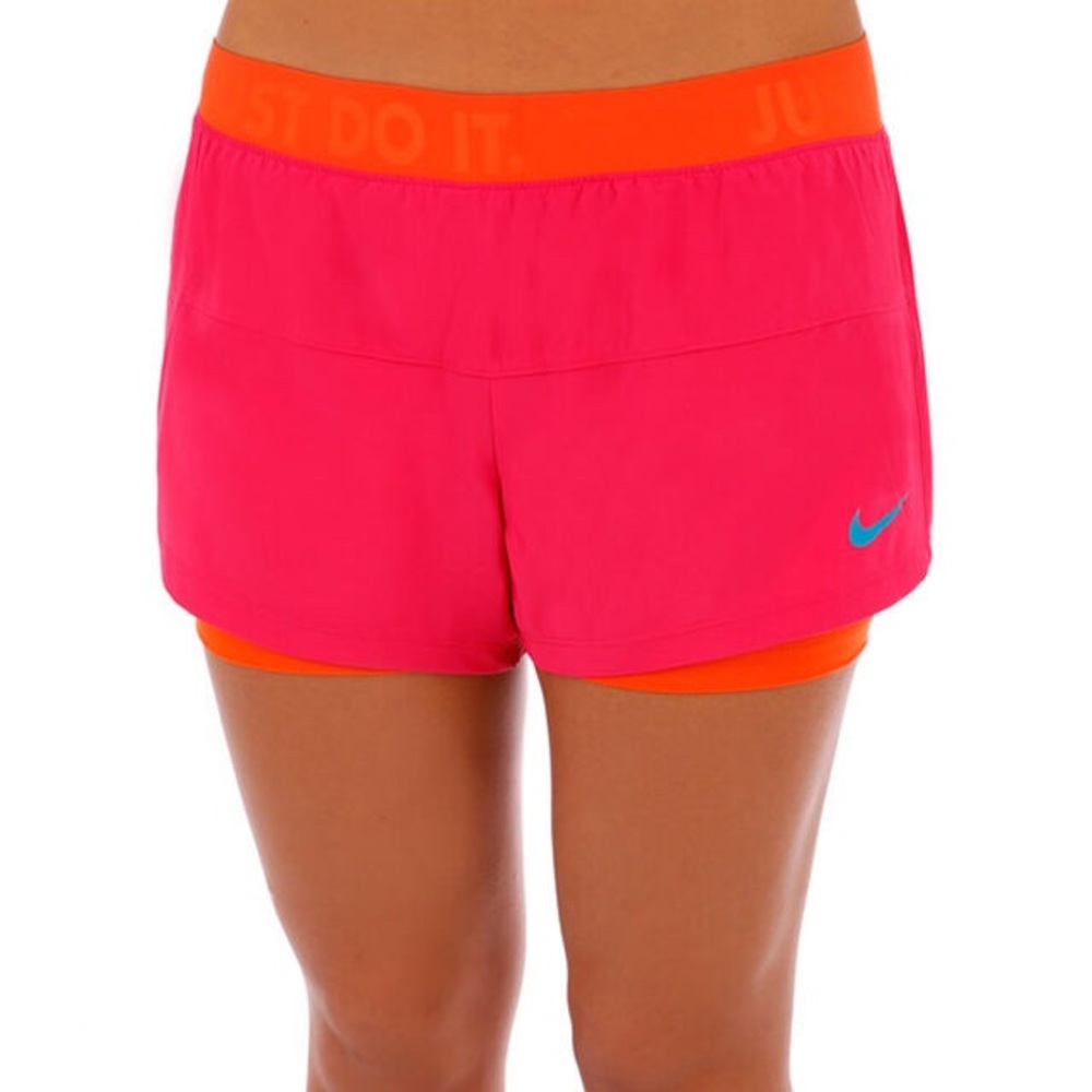 Nike Pink and Orange Athletic Shorts